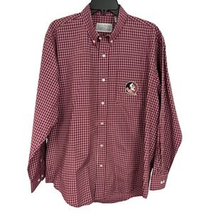 Campus Specialties FSU Seminoles Mens Large Maroon Plaid Button Down Shirt L